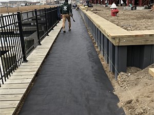 gravel walkway on dock filter fabric crushed bluestone base